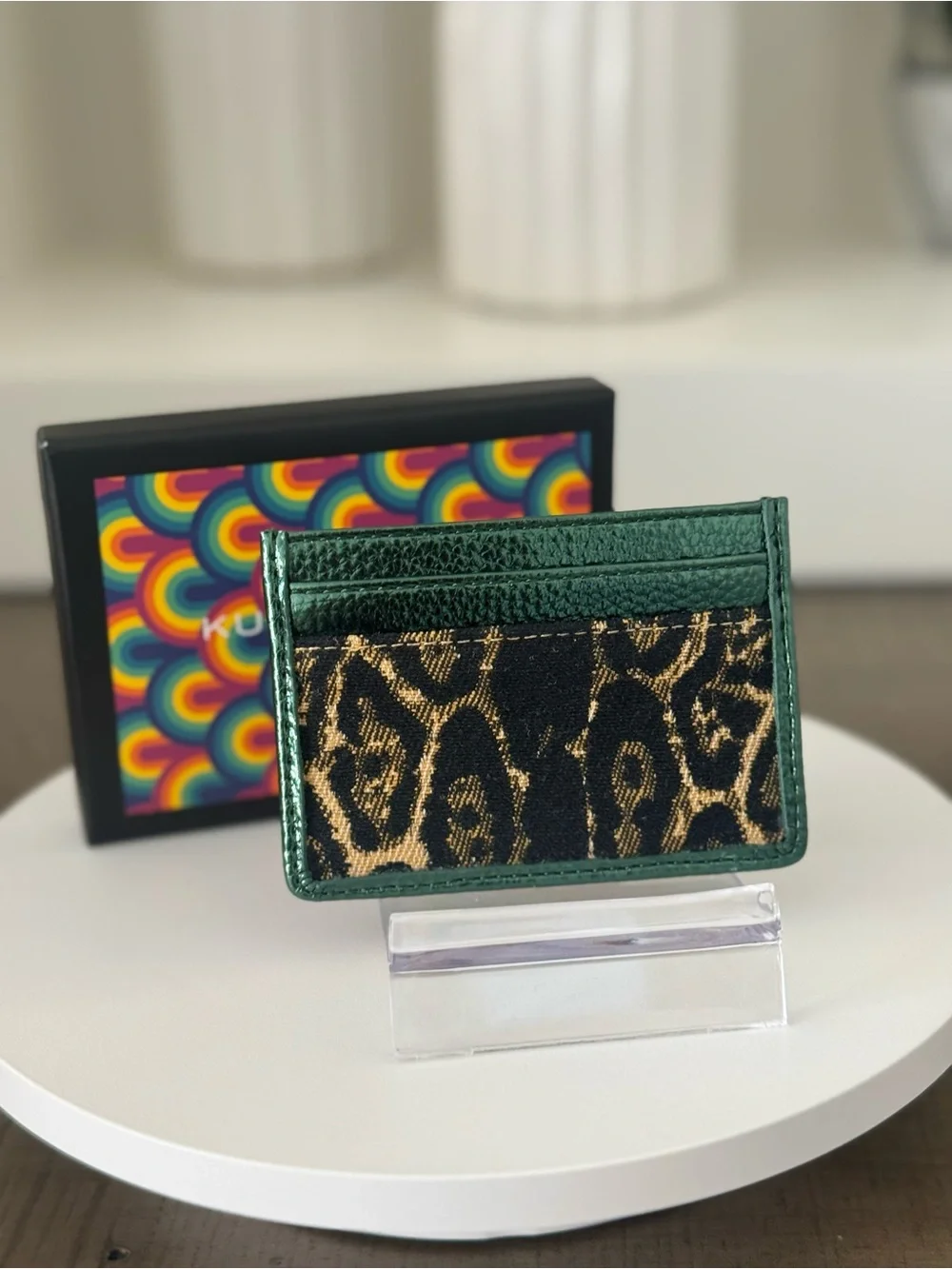 Kurt Geiger London Southbank Green Leather Card Holder – NWT with Box